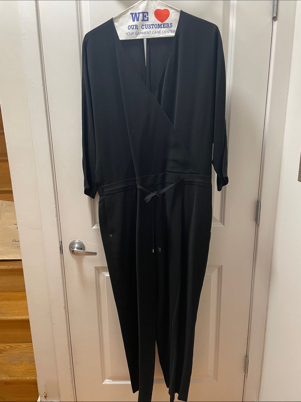 Lafayette 148 New York Black V-Neck Jumpsuit